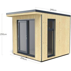 8x9 Forest Xtend 2.5 Insulated Garden Office - dimensions