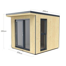 8x9 Forest Xtend 2.5+ Insulated Garden Office - dimensions