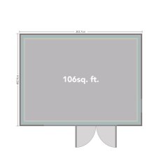 13x11 Forest Xtend 4.0 Insulated Garden Office - floor plan