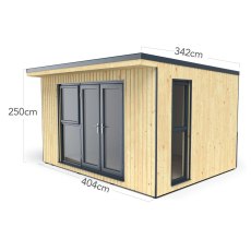 13x11 Forest Xtend 4.0+ Insulated Garden Office with Double Door - dimensions