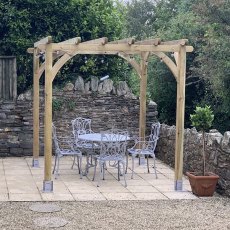 9 x 9 Forest Ultima Pergola Kit - Pressure Treated - in situ, angle view