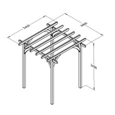 9 x 9 Forest Ultima Pergola Kit - Pressure Treated - dimensions