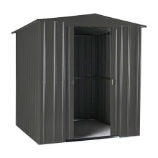 isolated image of the double door opening on the 6x3 Lotus Metal Shed in Anthracite Grey
