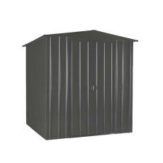 isolated image of the double doors closed on the 6x3 Lotus Metal Shed in Anthracite Grey