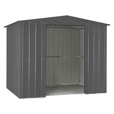 isolated image of the double doors open on the 8x8 Lotus Metal Shed in Anthracite Grey