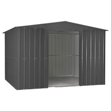 isolated image of the double doors open on the  10x10 Lotus Metal Shed in Anthracite Grey