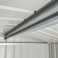 8 x 3 Globel Lotus Apex Metal Shed In Grey - roof