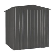 isolated image of the double doors closed on the 6x5 Lotus Metal Shed in Anthracite Grey