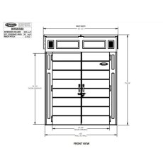 6x5 Suncast Modernist Pent Plastic Shed - front dimensions