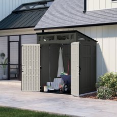 6x5 Suncast Modernist Pent Plastic Shed - door open