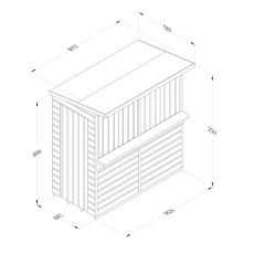 6x3 Forest Shiplap Pent Garden Bar - Pressure Treated - dimensions