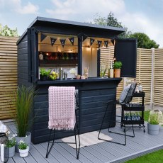6x3 Forest Shiplap Pent Garden Bar - Pressure Treated - in situ, Painted timber