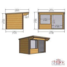 8 x 12 Shire Belgravia Log Cabin (28mm Logs) - dimensions