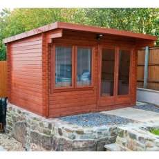 8 x 12 Shire Belgravia Log Cabin (28mm Logs) - insitu