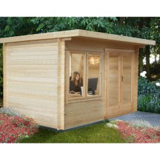 8 x 12 Shire Belgravia Log Cabin (28mm Logs) - insitu displayed untreated