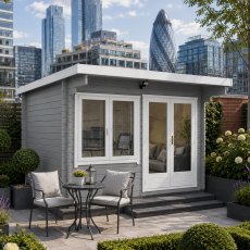 Shire 8G x 12 (2.39m x 3.59m) Shire Belgravia Log Cabin (28mm Logs to 44mm Logs)