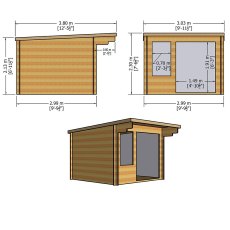 10Gx10 Shire Belgravia Log Cabin - dimensions