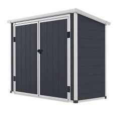 6x3 Jasmine Plastic Storage Unit - Dark Grey - angled view