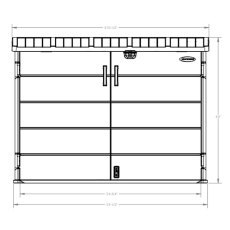 6x4 Suncast Stow-Away Garden Storage in Peppercorn - dimensions front width