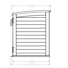 6x4 Suncast Stow-Away Garden Storage in Peppercorn - dimension depth