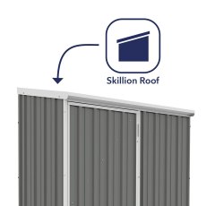 5x3 Mercia Absco Space Saver Pent Metal Shed in Woodland Grey - skillion roof