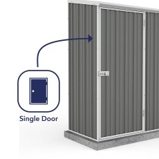 5x3 Mercia Absco Space Saver Pent Metal Shed in Woodland Grey - with single door