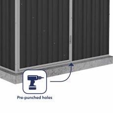 5x3 Mercia Absco Space Saver Metal Shed in Monument - pre-punched holes for easy assembly