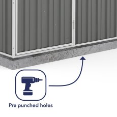 5x5 Mercia Absco Space Saver Pent Metal Shed in Woodland Grey - pre-punched holes for easy assembly