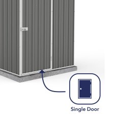 5x5 Mercia Absco Space Saver Pent Metal Shed in Woodland Grey - with single door