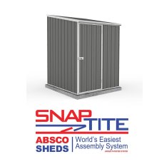 5x5 Mercia Absco Space Saver Pent Metal Shed in Woodland Grey - world's easiest assembly system