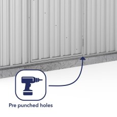 7x3 Mercia Absco Space Saver Pent Metal Shed in Zinc - pre-punched holes for easy assembly