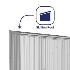 7x3 Mercia Absco Space Saver Pent Metal Shed in Zinc - skillion roof