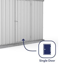 7x3 Mercia Absco Space Saver Pent Metal Shed in Zinc - with single door