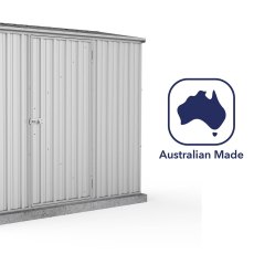 7x3 Mercia Absco Space Saver Pent Metal Shed in Zinc - manufactured in Australia