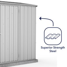 7x3 Mercia Absco Space Saver Pent Metal Shed in Zinc - strong wall cladding