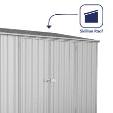 10x5 Mercia Absco Space Saver Pent Metal Shed in Zinc - skillion roof