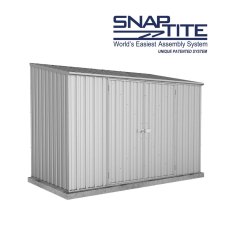 10x5 Mercia Absco Space Saver Pent Metal Shed in Zinc - world's easiest assembly system