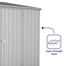 10x5 Mercia Absco Space Saver Pent Metal Shed in Zinc - strong wall cladding