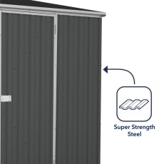 10x5 Mercia Absco Pent Space Saver Pent Metal Shed in Monument - strong wall cladding