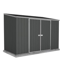 10x5 Mercia Absco Space Saver Pent Metal Shed in Monument - isolated with doors closed