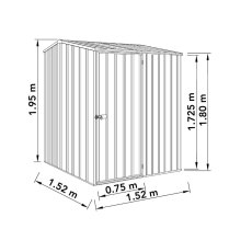5x5 Mercia Absco Premier Metal Shed in Monument - dimensions