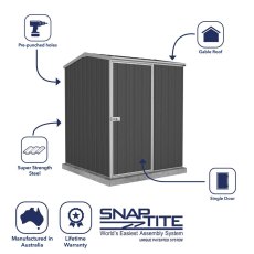 5x5 Mercia Absco Premier Metal Shed in Monument - all-round good quality shed