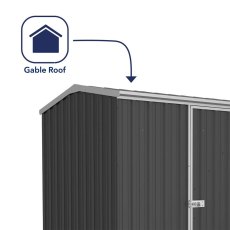 7x5 Mercia Absco Premier Metal Shed in Monument - reverse apex roof adds extra height