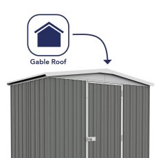 7x5 Mercia Absco Regent Metal Shed in Woodland Grey - apex roof for extra internal space