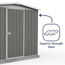 7x7 Mercia Absco Regent Metal Shed in Woodland Grey - strong wall cladding