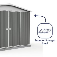 10x5 Mercia Absco Regent Metal Shed in Woodland Grey - strong wall cladding