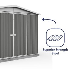 10x7 Mercia Absco Regent Metal Shed in Woodland Grey - strong wall cladding