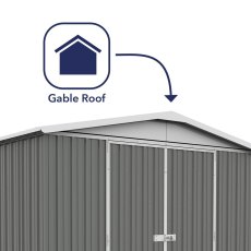 10x7 Mercia Absco Regent Metal Shed in Woodland Grey - apex roof provides extra internal height