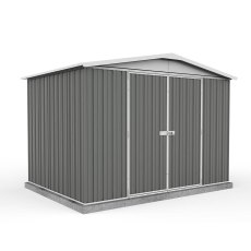 10x7 Mercia Absco Regent Metal Shed in Woodland Grey - insitu