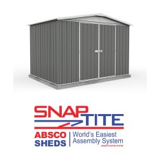 10x7 Mercia Absco Regent Metal Shed in Woodland Grey - world's easiest assembly system